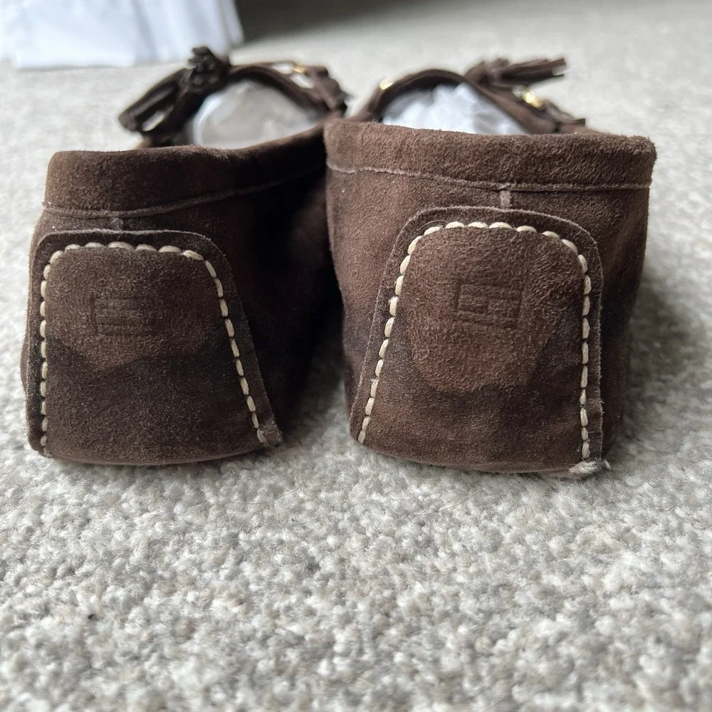 Tommy Hilfiger‎ Womens Suede Moc Penny Loafer Boat Shoe Sz 8.5 Brown